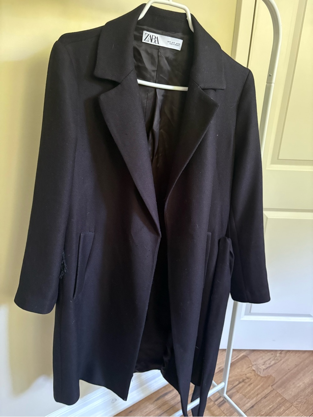 ZARA Black Women's Trench Coat with Tailored Lapel